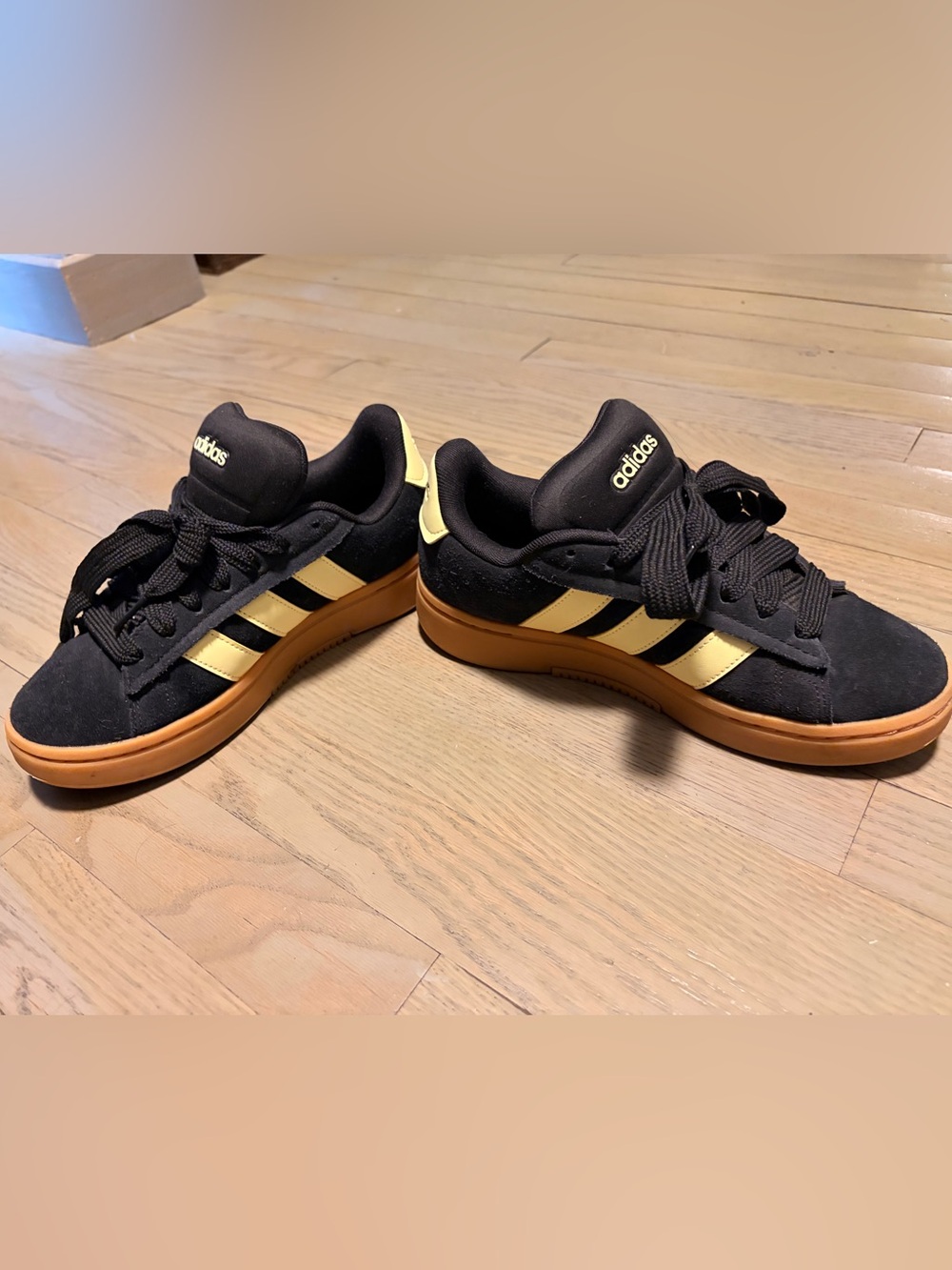 adidas Kids Black and Yellow Low-Profile Sneakers